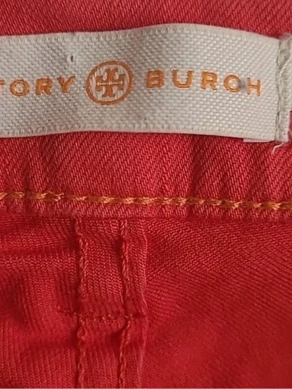 Tory Burch Crimson Cropped Skinny Jeans